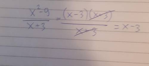 Сократите дробь x^2-9/x+3