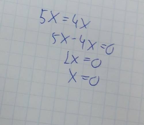 Угадайте корень уравнения 5*x=x*4.