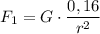 F_1 = G\cdot \dfrac{0,16}{r^2}