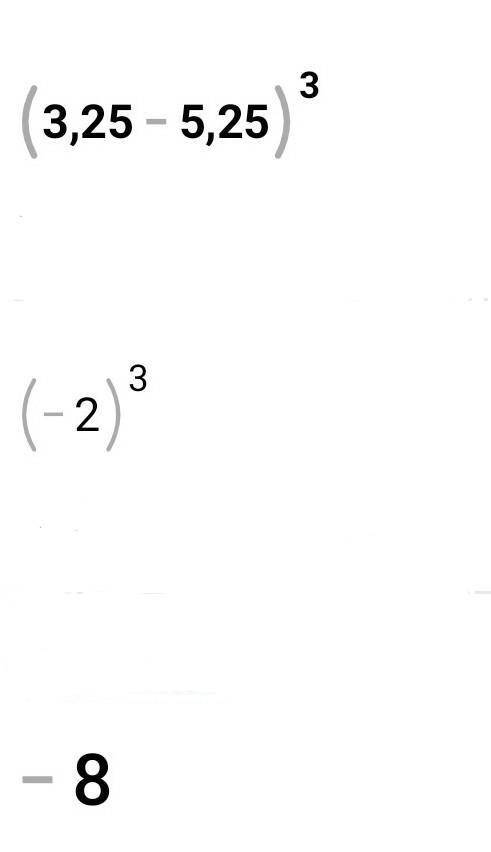 Значення виразу ( 3,25-5,25)^³​