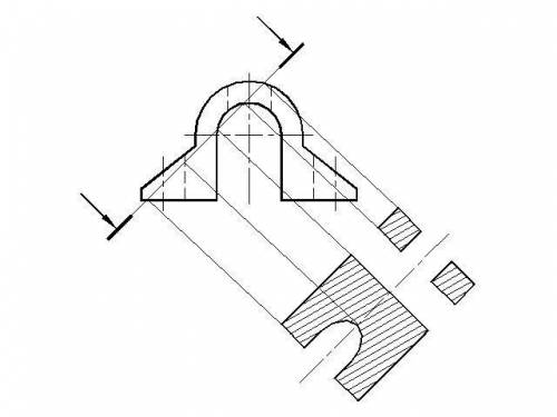 с инженерной графикой. Построить профильный разрез и наклонное сечение. ( )
