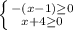 \left \{ {{-(x-1)\geq 0} \atop {x+4\geq 0}} \right.