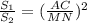 \frac{S_{1} }{S_{2} }=(\frac{AC}{MN}) ^{2}