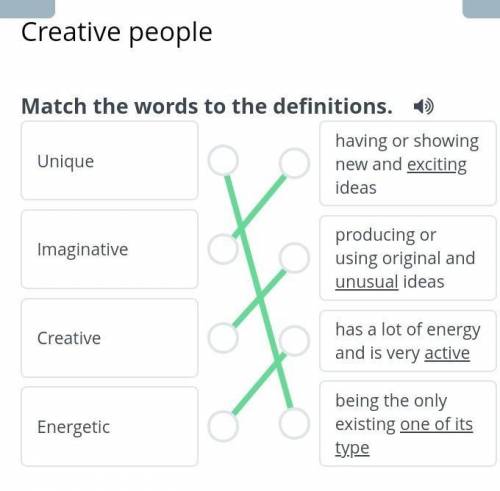 Creative peopleLesson reviewMatch the words to the definitions​