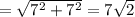 АВ= \sqrt{ {7}^{2} + {7}^{2} } = 7 \sqrt{2}