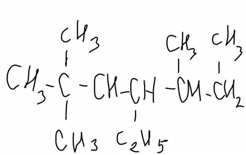 Формула алкану що відповідає такій назві 4-етил -2,2,5, -триметилгептан ​