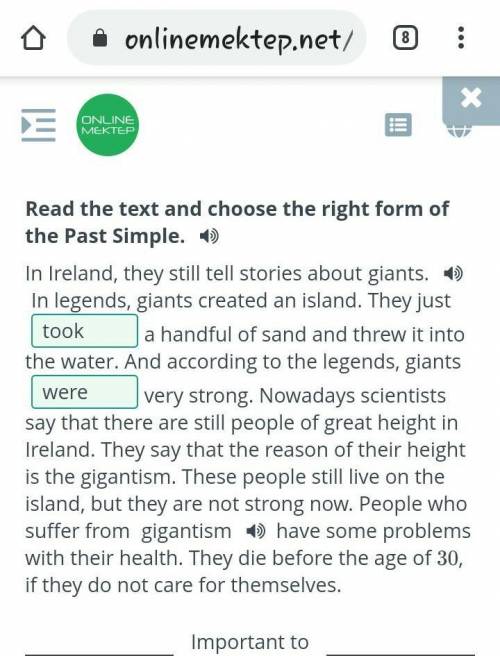 Read the text and choose the right form of the Past Simple. In Ireland, they still tell stories abou