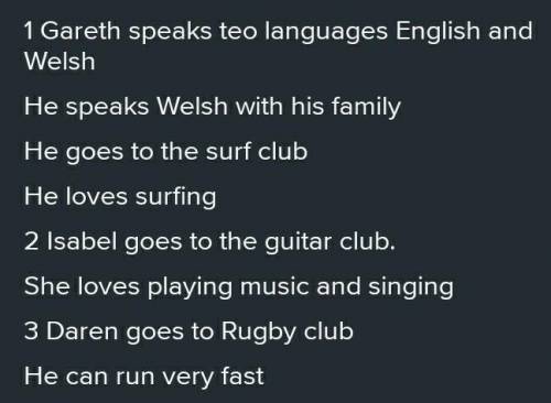 2 complete the sentences about Garethand his friends. Listen and check.2.06 Read the profile again a