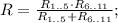 R=\frac{R_{1..5} \cdot R_{6..11}}{R_{1..5}+R_{6..11}};