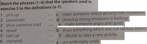 Match the phrases (1-6) that the speakers used in exercise 5 to the definition (a-f)​