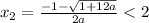 x_2=\frac {-1-\sqrt {1+12a}}{2a}