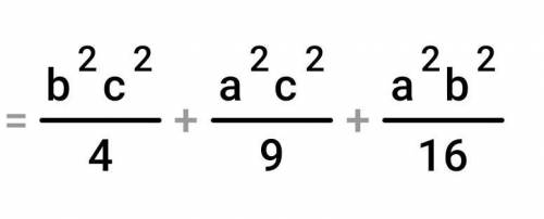 2a=bc,3b=ac,4c=ab сколько будет a^2+b^2+c^2