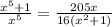 \frac{x^{5} +1}{x^{5} } = \frac{205 x}{16(x^{2} +1 )}