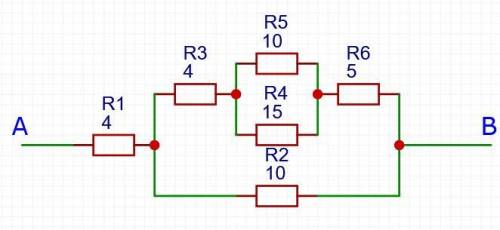 Цепь постоянного тока содержит резисторы, соединенные смешанно. Всюду индекс тока или напряжения сов
