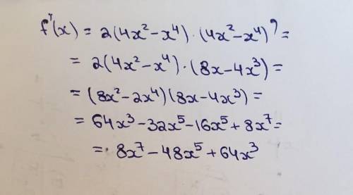 Найдите производную функцию f(x)=(4x^2-x^4)^2