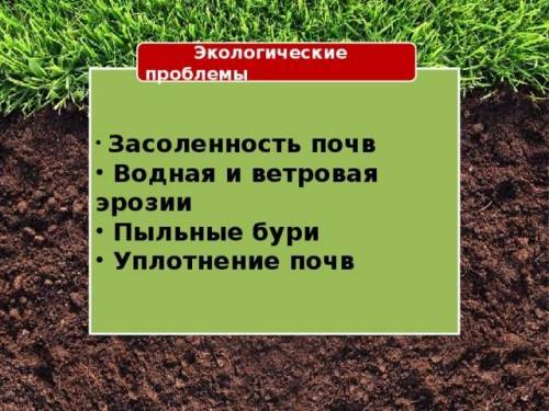 запоните таблицу экологические проблемы почв которые существуют у нас в КазахстанеЕстественные эколо