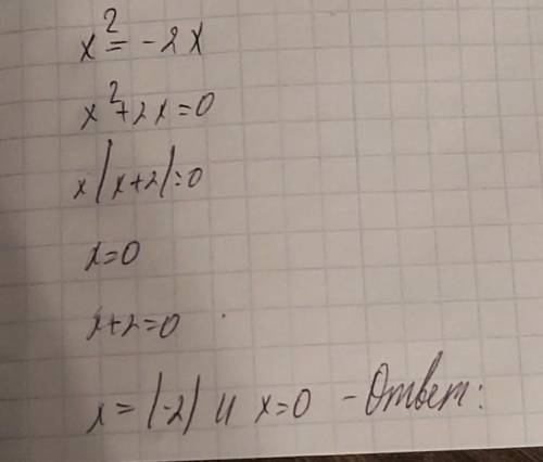 Х^2=-2х РЕШИТЬ ГРАФИЧЕСКИ УРАВНЕНИЕ