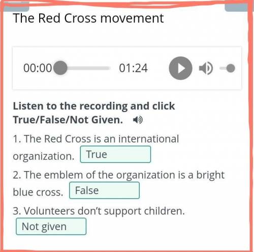 The Red Cross movement 00:0001:24Listen to the recording and click the correctoption. )The Red Cross