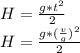 H=\frac{g*t^{2} }{2} \\ H=\frac{g*(\frac{v}{g} )^{2} }{2}