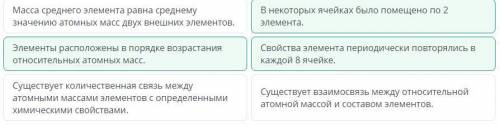 История создания периодической таблицы химических элементов Верных ответов: 3 Масса среднего элемент