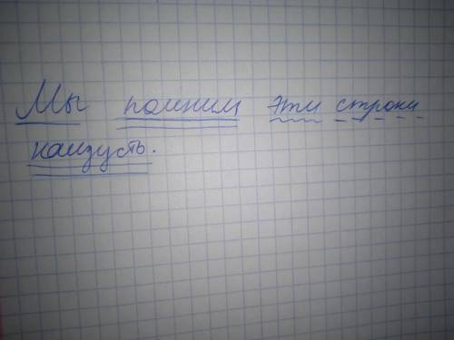 Синтаксический разбор предложения - Мы помним эти строки наизусть. ПОМАГИИИТЕЕЕ