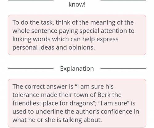 Lights, Camera, Action! Read the sentences and choose one which expresses a personal opinion. ) He c