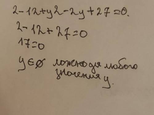 Складіть рівняння прямої, яка проходить через початок координат і центр кола 2 - 12 +y2 - 2y + 27 =