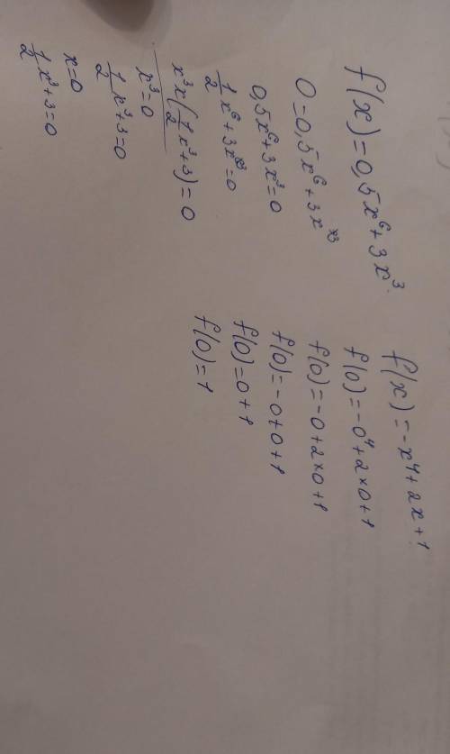 2) f(х) = 0,5х⁶ + 3х³; 3) f(х) = - х⁴ + 2х + 1​