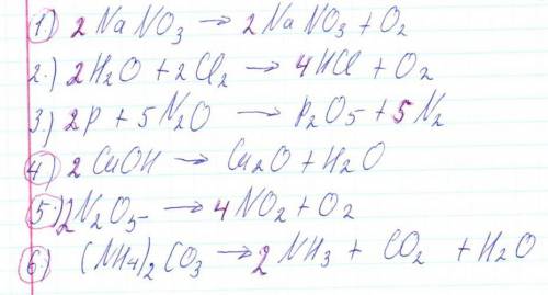 2.Перетворіть схеми на хімічні рівняння й укажіть ті,які відносять до реакції розкладу,обвівши круже