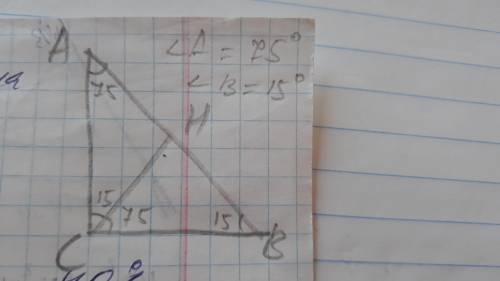 Розв'яжіть задачу. 1) Кут між висотою CH і катетом СА прямокутного трикут-ника ABC (ACB=90°) дорівню