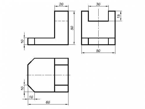Нарисовать в трьох проекціях​