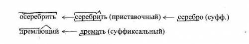 выполните словообразовательный разбор слов: осеребрил, дремлющий.