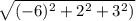 \sqrt{(-6)^2+2^2+3^2)}