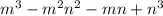 m^{3} - m^{2} n^{2} - mn + n^{3}