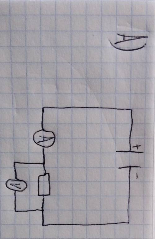 На рисунке изображена электрическая цепь A) Начертите схему электрической цепи B) Запишите показания