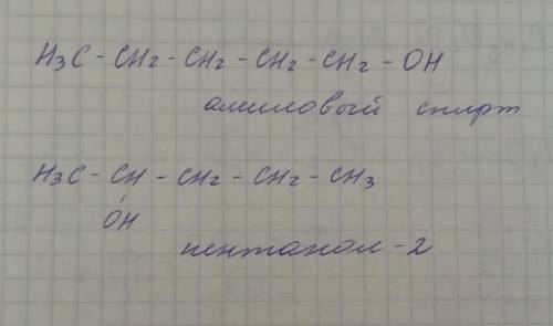 Составьте структурные формулы двух изомерных спиртов состава C5H120, назовите их