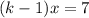 (k-1)x=7