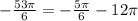 -\frac{53\pi }{6}=-\frac{5\pi }{6}-12\pi