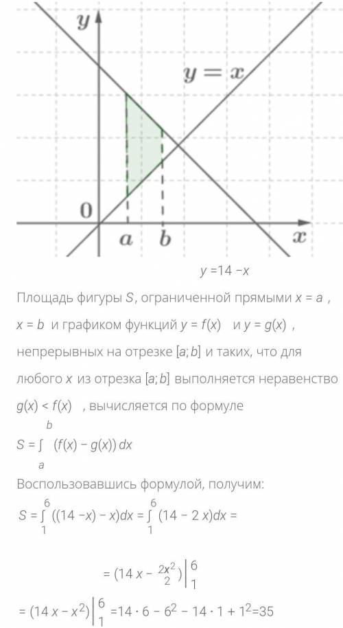 Вычисли площадь фигуры, ограниченной линиями: y=, y=21-x. (Подлогарифмическое выражение не должно бы