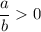 \dfrac{a}{b}0