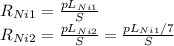 R_{Ni1} = \frac{pL_{Ni1}}{S} \\R_{Ni2} = \frac{pL_{Ni2}}{S} = \frac{pL_{Ni1}/7}{S}