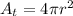 A_{t}=4\pi r^{2}