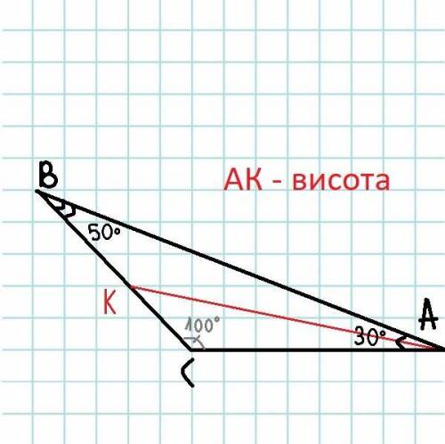 A)Постройте треугольник АВС, по стороне АВ =4см, , < А = 50° , < В =30° b) Постройте высоту, п