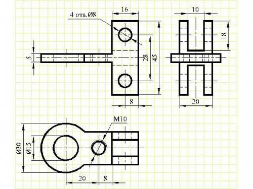 Нужно начертить 3 вида ​