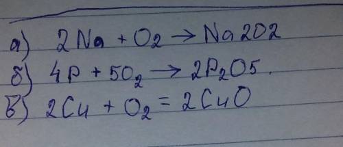 Напишите уравнение реакции горения следующих веществ, помня о том, что при горении образуются оксиды