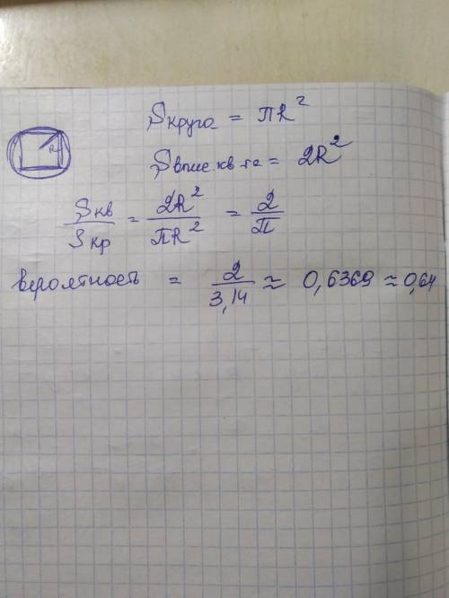 Внутрь круга диаметром R наудачу брошена точка. Найти вероятность того, что точка окажется внутри вп