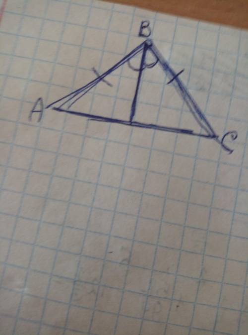 Постройте равнобедренный треугольник по боковой стороне и биссектрисе проведенной к основанию