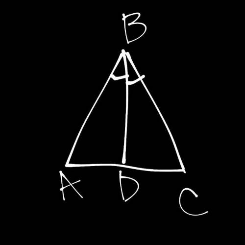 Постройте треугольник по трем сторонам. Постройте биссектрису угла в полученном треугольнике.​