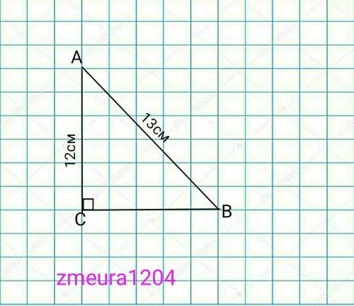 Найти синус, косинус и тангенс острых углов A И B прямоугольного треугольника abc, если Ab=13, Ac=12