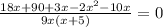 \frac{18x+90+3x-2x^2-10x}{9x(x+5)} =0